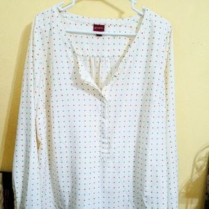 Button Long Sleeve Patten Blouse by Merona EUC!
